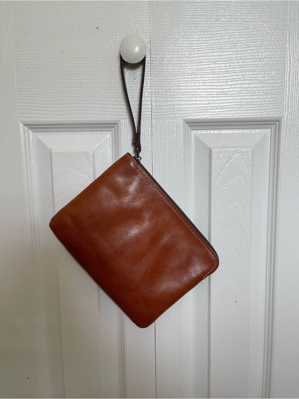 Patricia Nash Cognac Brown Leather Wristlet Clutch